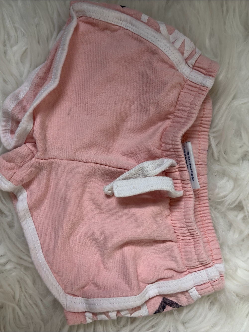 Pony Pink and White Kids Cotton Drawstring Shorts
